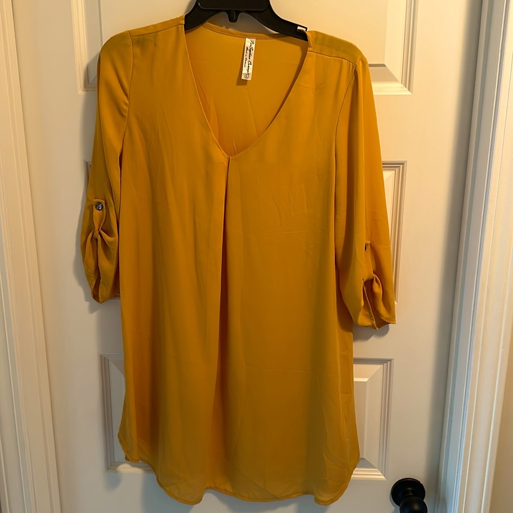 Gold Tunic Blouse L
